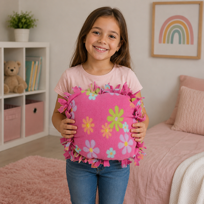 DIY Flower Fleece-Tied Pillows (6 Pack)