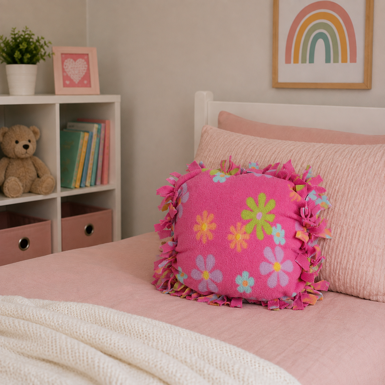 DIY Flower Fleece-Tied Pillows (6 Pack)