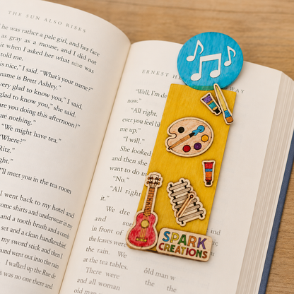 DIY Music and Art-Themed Wooden Bookmarks Craft (10 Pack)