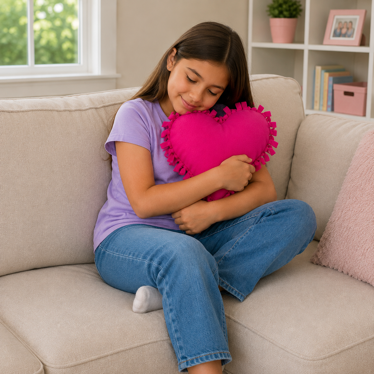 DIY Heart Fleece Tied Pillows (6 Pack)