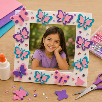 Felt Butterfly Stickers With Gems (20 Pack)