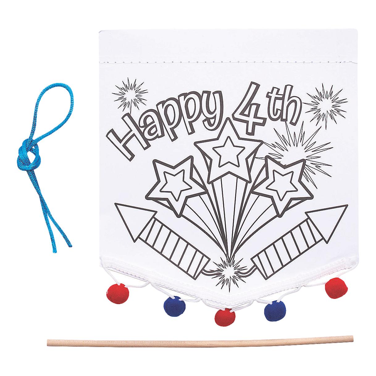 Color Your Own Patriotic Banners (12 Pack)