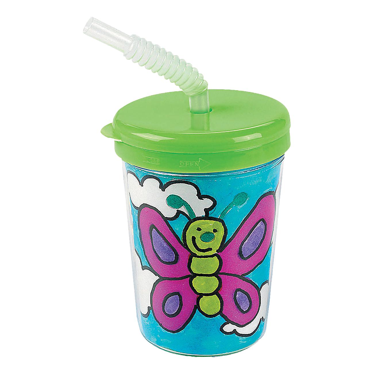 Color Your Own Plastic Cups (12 Pack)