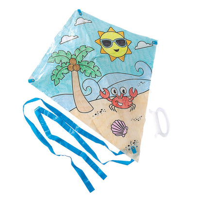 Color Your Own Summer Beach Scene Kites (12 Pack)