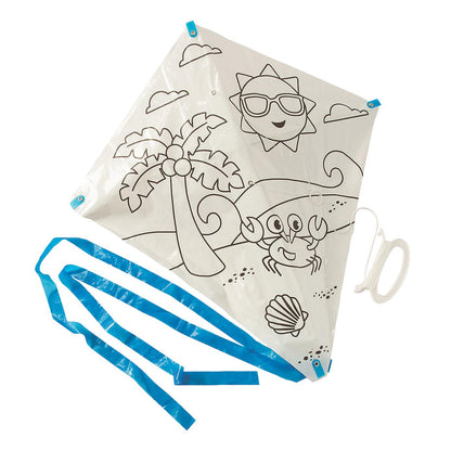 Color Your Own Summer Beach Scene Kites (12 Pack)