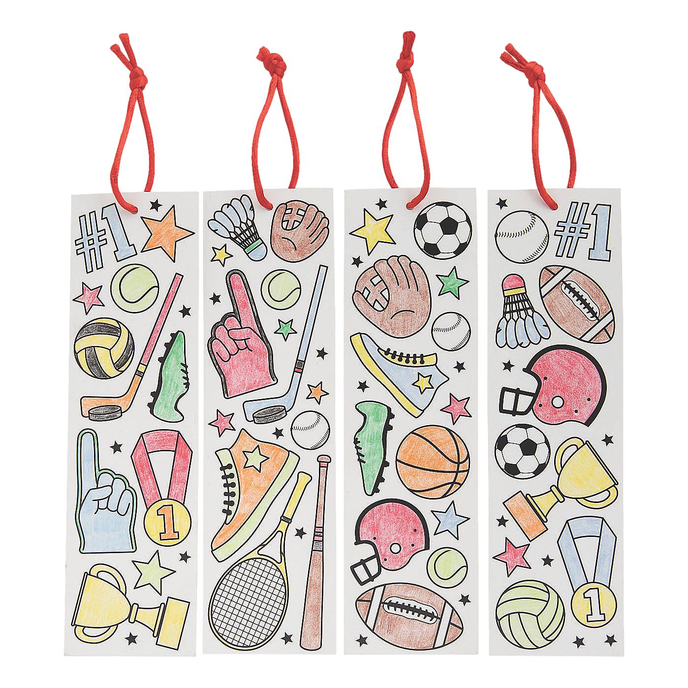 Color Your Own Sports Bookmarks (48 Pack)