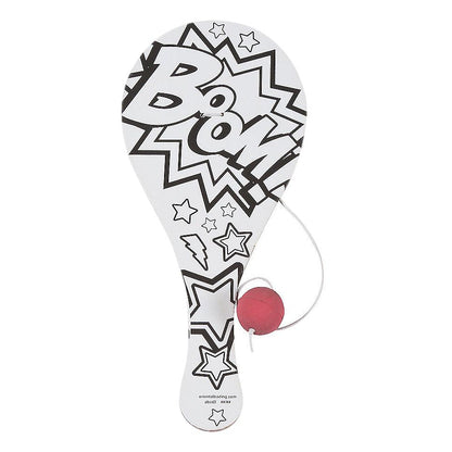 Color Your Own Superhero Paddleball Games (12 Pack)