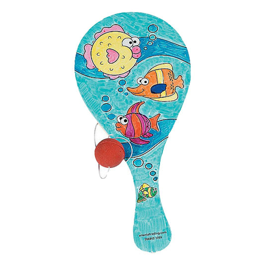 Color Your Own Tropical Paddleball Games (12 Pack)