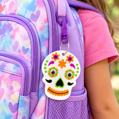 Day of the Dead Sugar Skull Key Chain Craft Kit (12 Pack)
