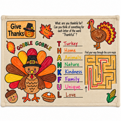 CYO Canvas Thanksgiving Placemats (6 Pack)