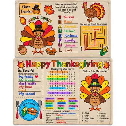 CYO Canvas Thanksgiving Placemats (6 Pack)