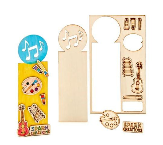 DIY Music and Art Themed Wooden Bookmarks Craft (10 Pack)
