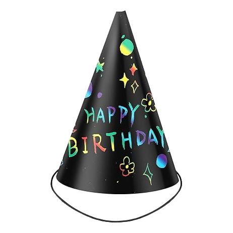 DIY Scratch Art Birthday Party Hats Craft Kit (36 Pack)