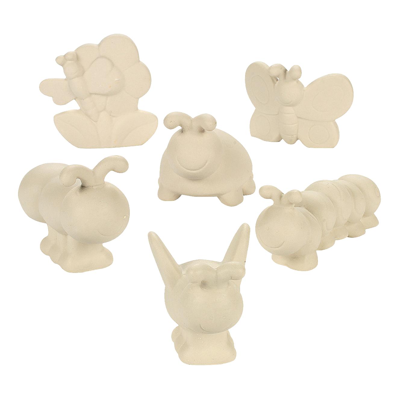 DIY White Ceramic Happy Garden Bugs (12 Pack) - EconoCrafts