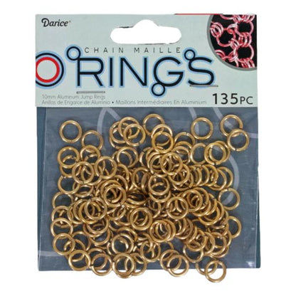 Darice Chain Maille Aluminum Jump Rings - Copper, 10 mm (135 Pack)