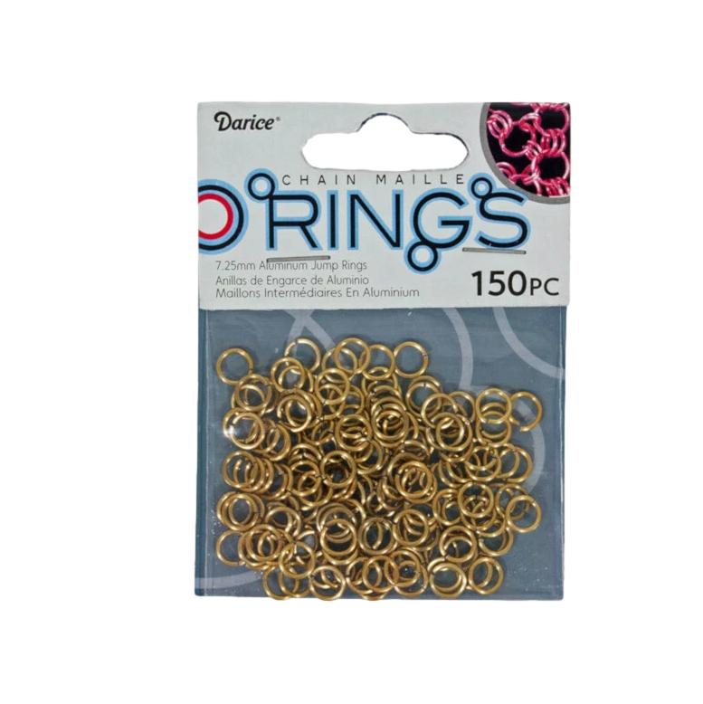 Darice Chain Maille Aluminum Jump Rings - Copper, 7.25 mm (150 Pack)