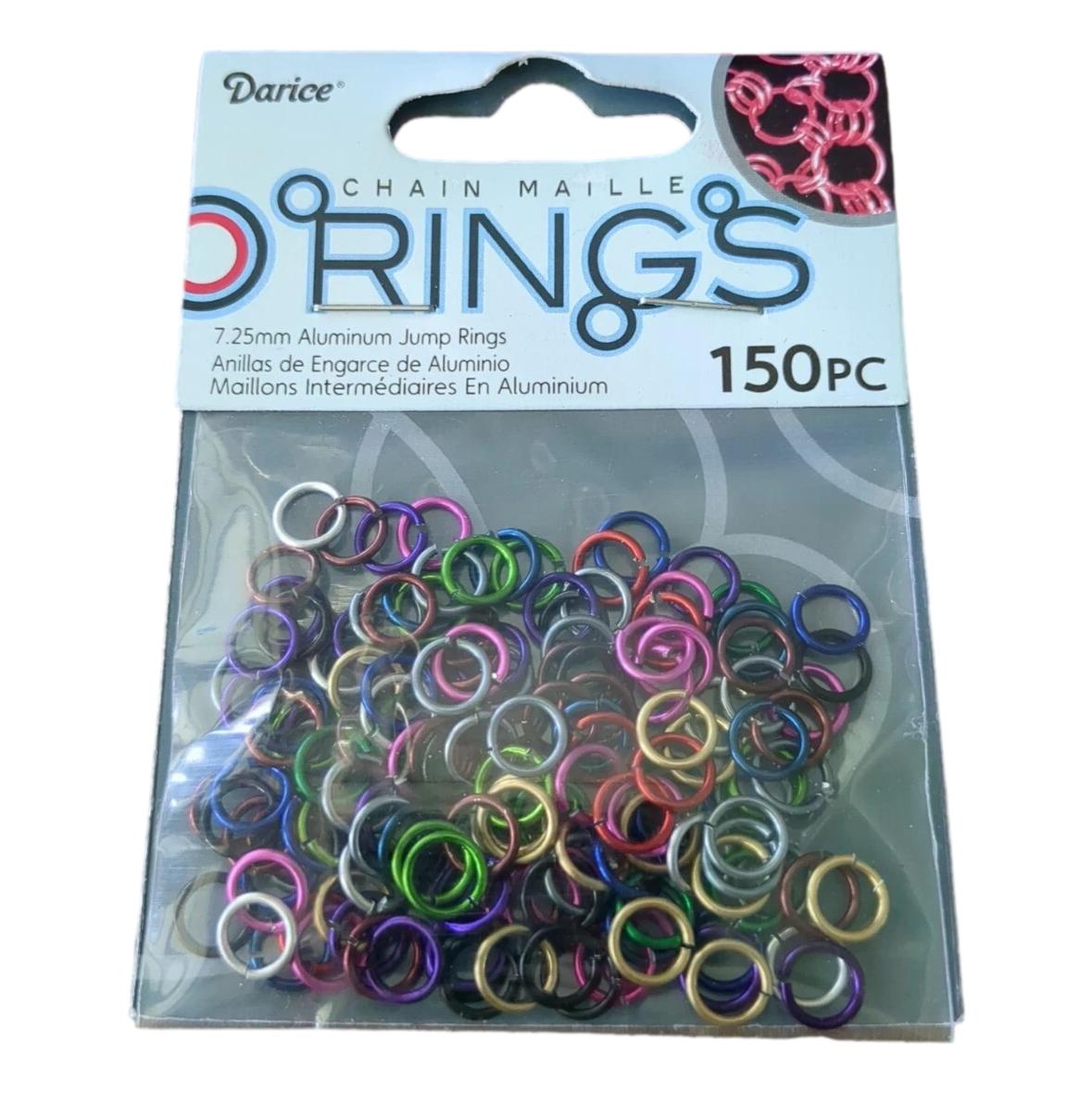 Darice Chain Maille Aluminum Jump Rings - Multi, 7.25 mm (150 Pack)