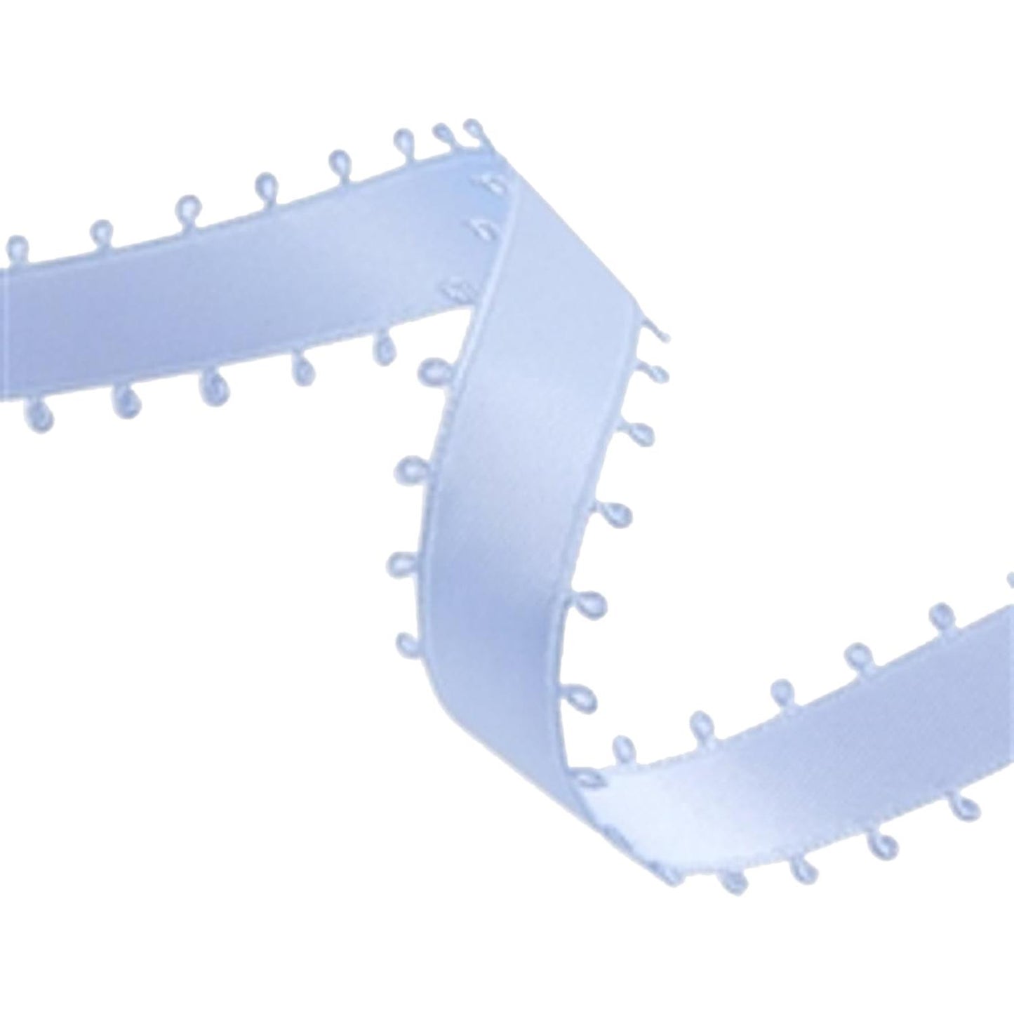 Double-Face Satin Picot Ribbon Feather Edge - Light Blue