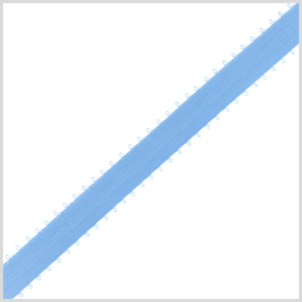 Double-Face Satin Picot Ribbon Feather Edge - Light Blue