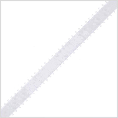 Double-Face Satin Picot Ribbon Feather Edge - White