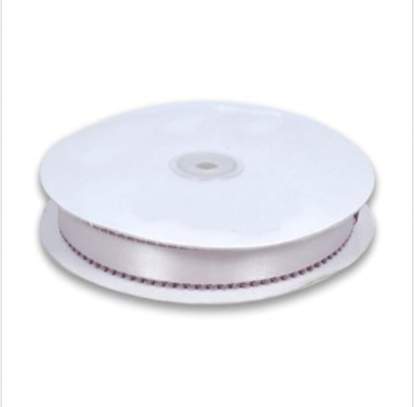 Double-Face Satin Picot Ribbon Feather Edge - White