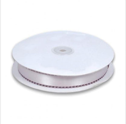 Double-Face Satin Picot Ribbon Feather Edge - White