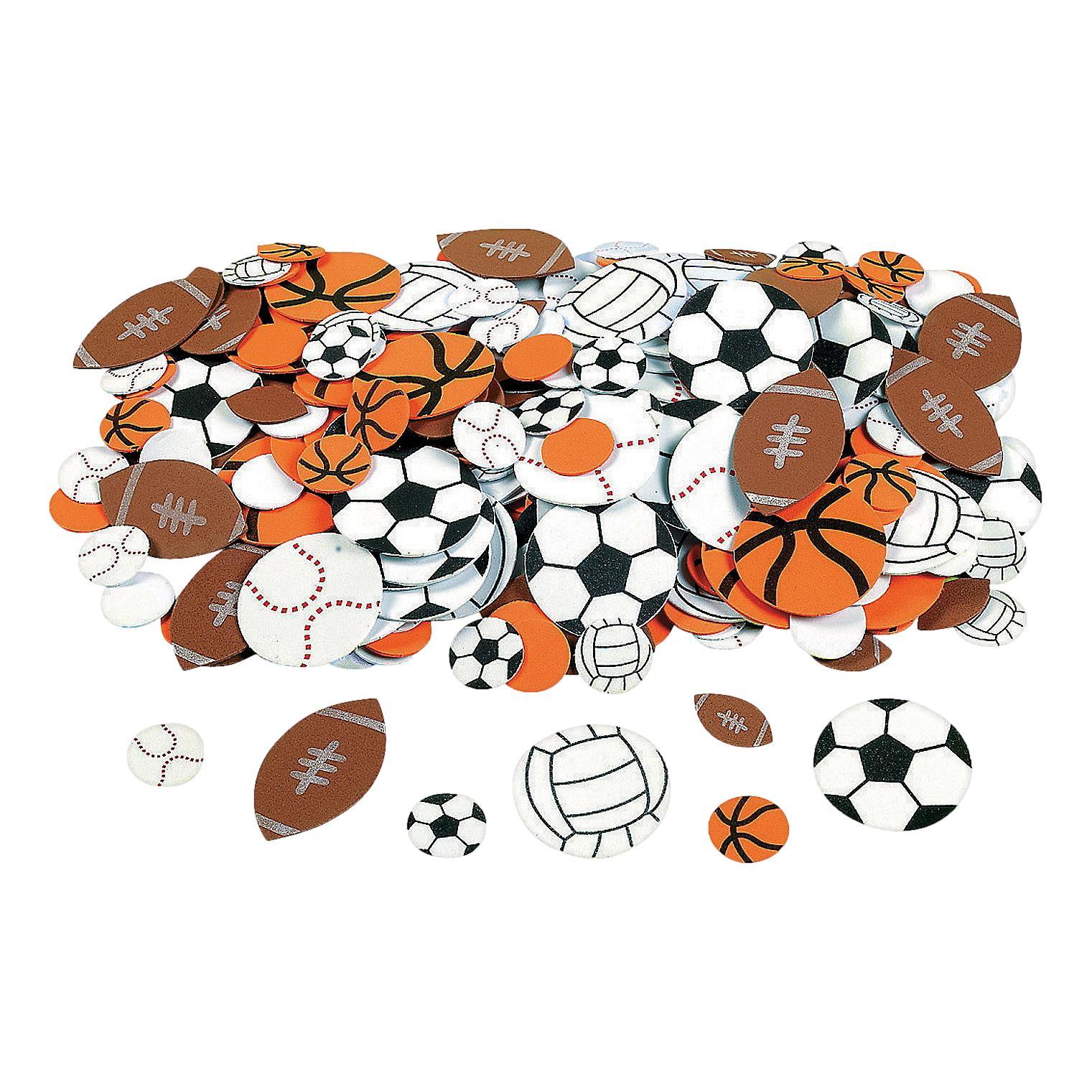 Foam Sports Balls Stickers (500 Pack) - EconoCrafts