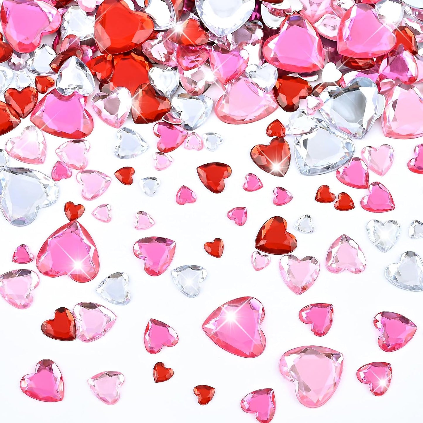 Heart Shaped Flatback Rhinestones (600 Pack)