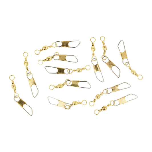 Jeros Tackle Brass Interlock Snap Swivels (12 Pack)