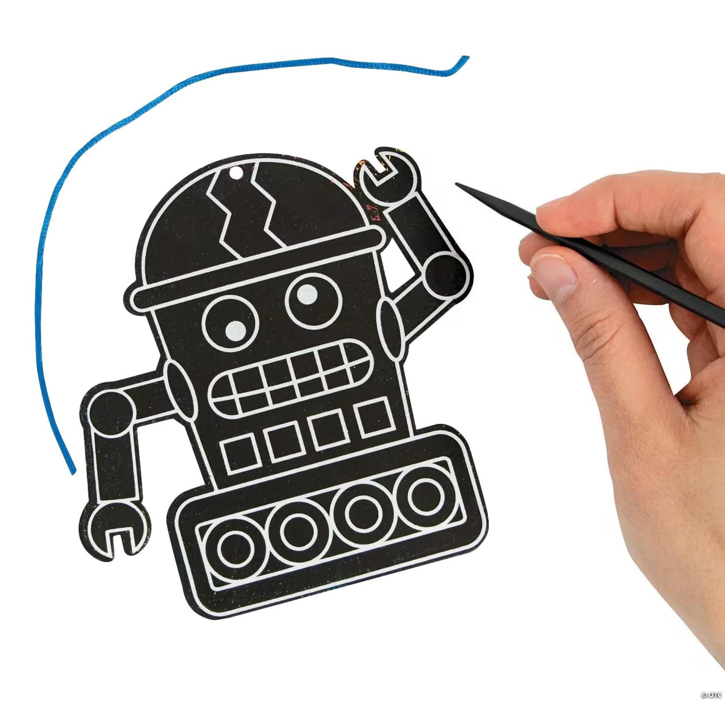 Scratch Art Robot Ornaments (24 Pack)