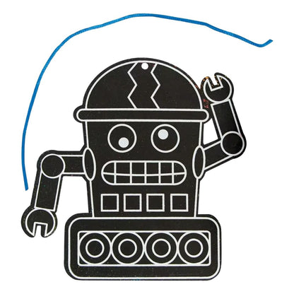 Scratch Art Robot Ornaments (24 Pack)