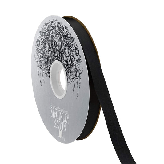 McGinley Mills Acetate Satin Ribbon - Black (9/16" x 100 yds)