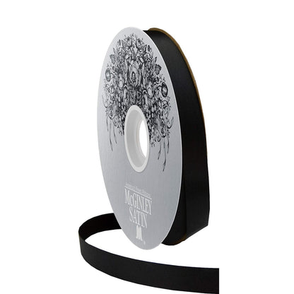 McGinley Mills Acetate Satin Ribbon - Black (9/16" x 100 yds)