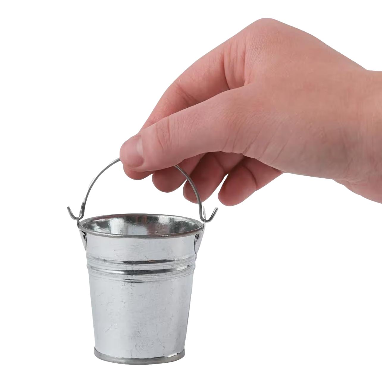 Mini Galvanized Metal Pails (12 Pack)