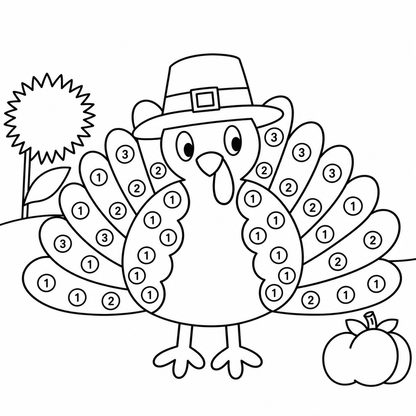 Pom-Pom By Number Turkey Craft Kit