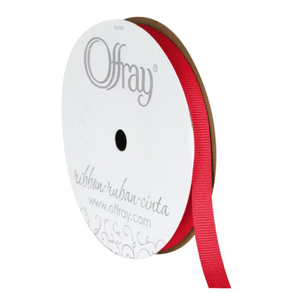 Offray Grosgrain Ribbon - Red (3/8" x 18')