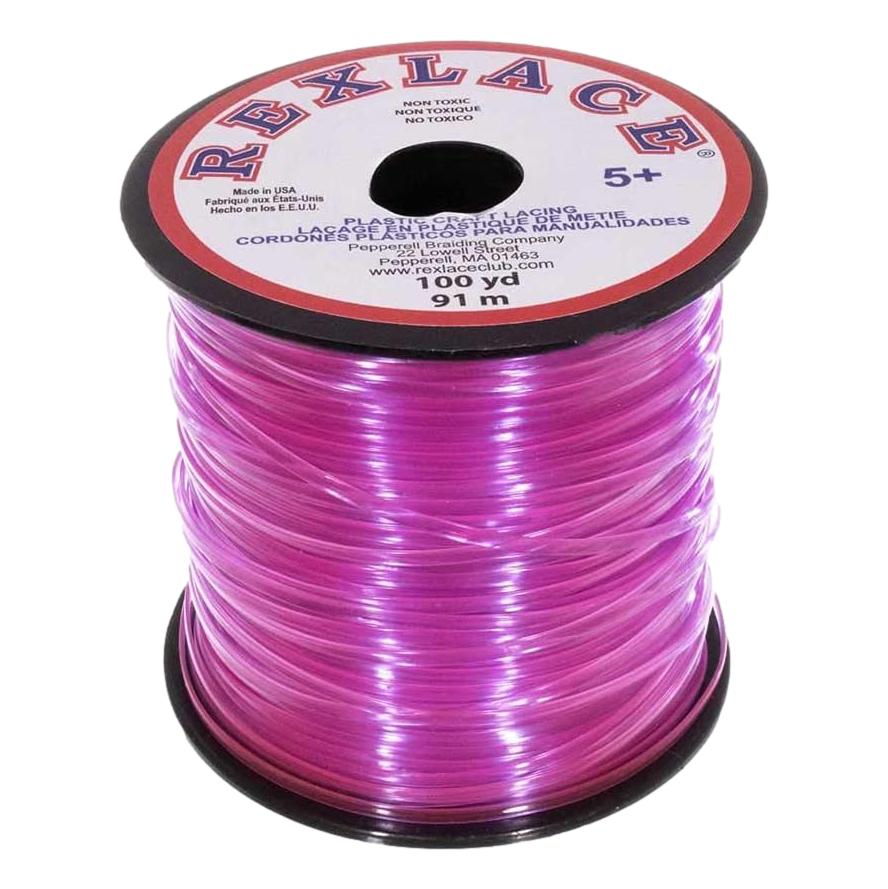 Rexlace Plastic Lacing - Clear Raspberry (100 yd)