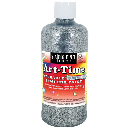 Sargent Art Washable Glitter Tempera Paint - Silver (16 oz)