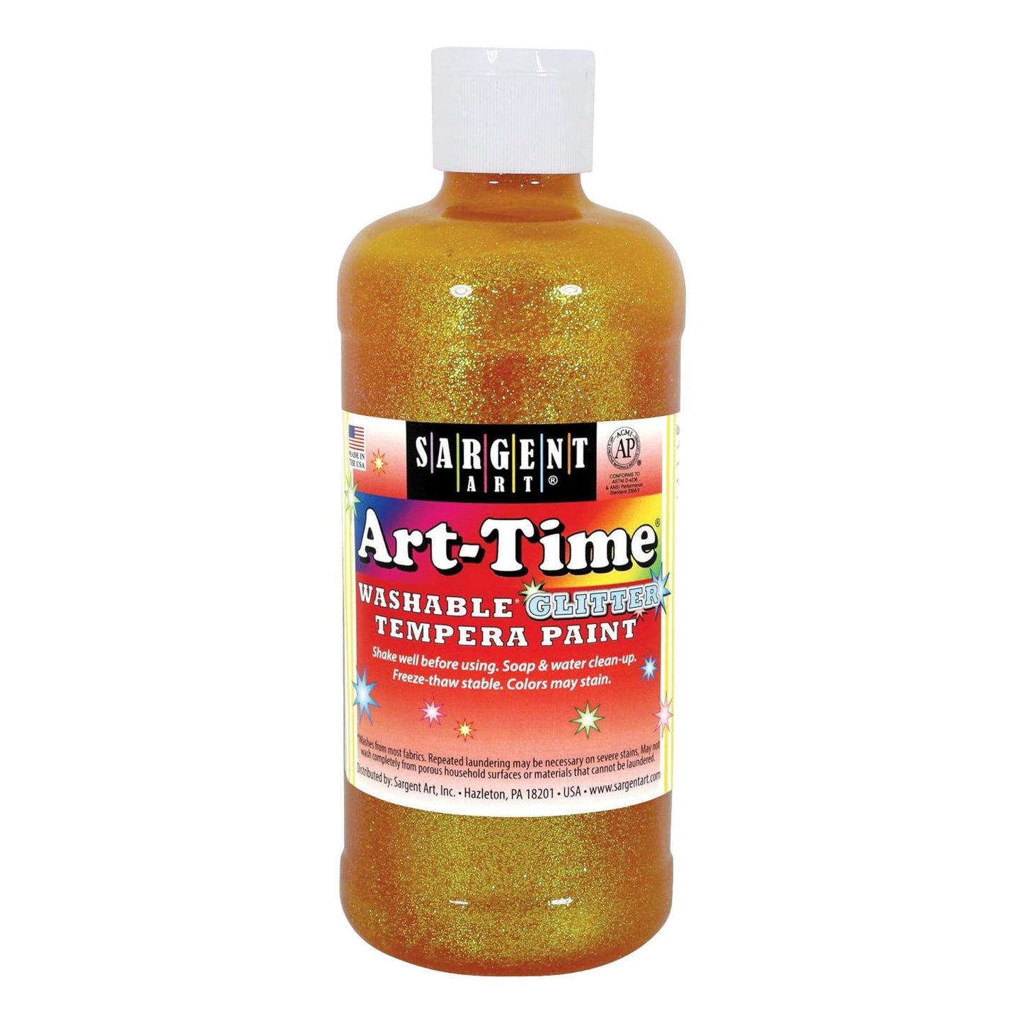 Sargent Art Washable Glitter Tempera Paint - Yellow (16 oz)
