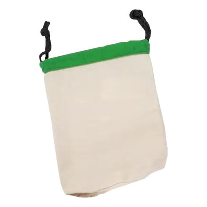 Small Canvas Drawstring Bags with Bright Trim (12 Pack)