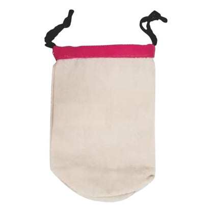 Small Canvas Drawstring Bags with Bright Trim (12 Pack)