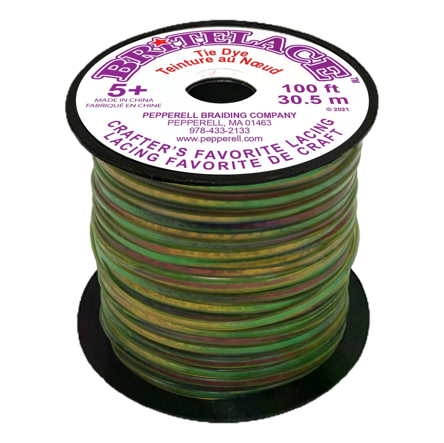 Tie-Dye Rexlace Plastic Lacing - Green