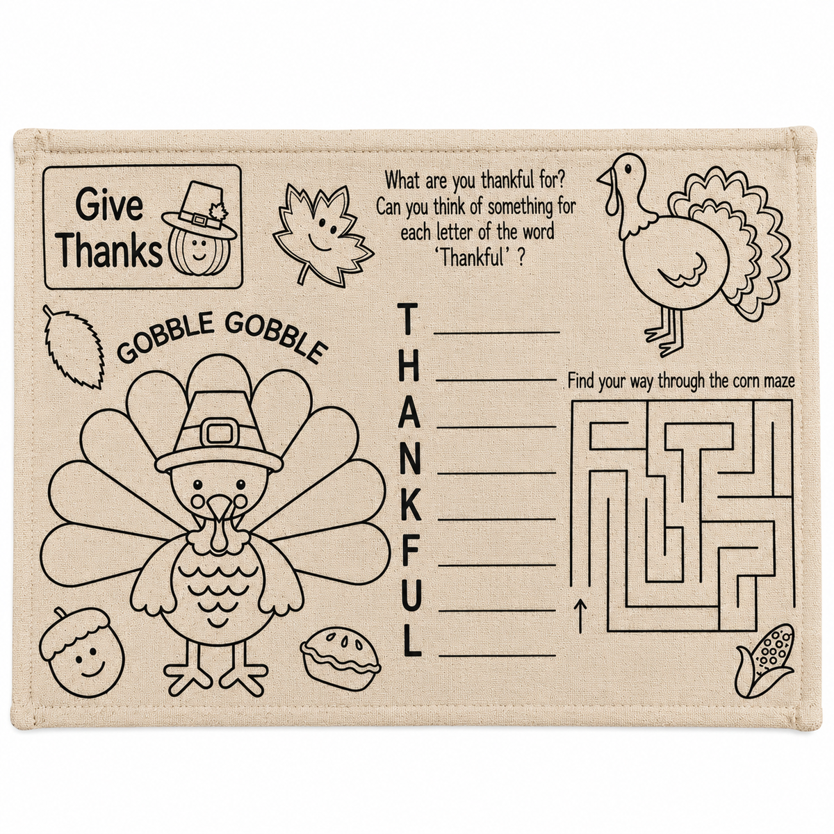 CYO Canvas Thanksgiving Placemats (6 Pack)