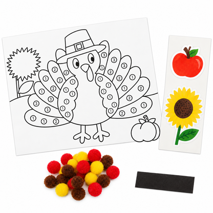 Pom-Pom By Number Turkey Craft Kit