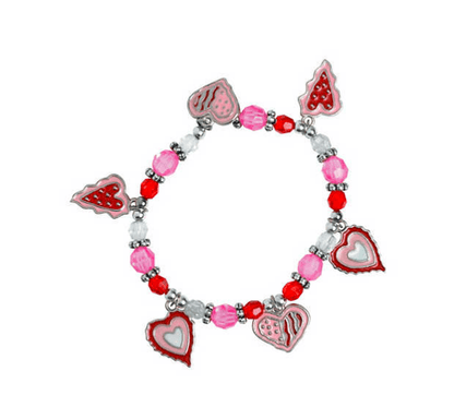 Valentine Heart Charm Bracelet Craft Kit (12 Pack) - EconoCrafts