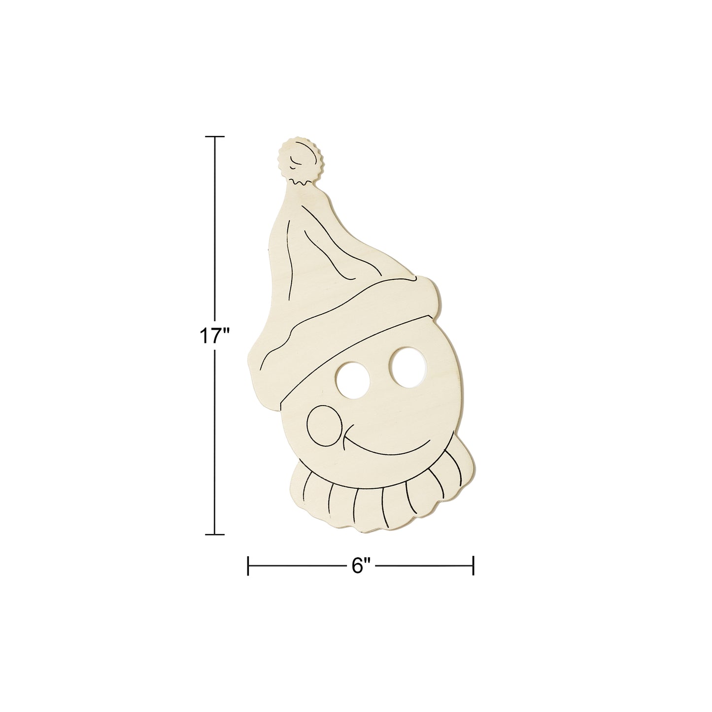 Wooden Clown Masks (12 Pack)