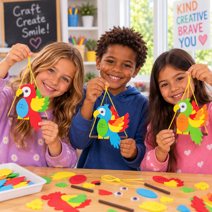 DIY Hanging Tropical Parrots (12 Pack)