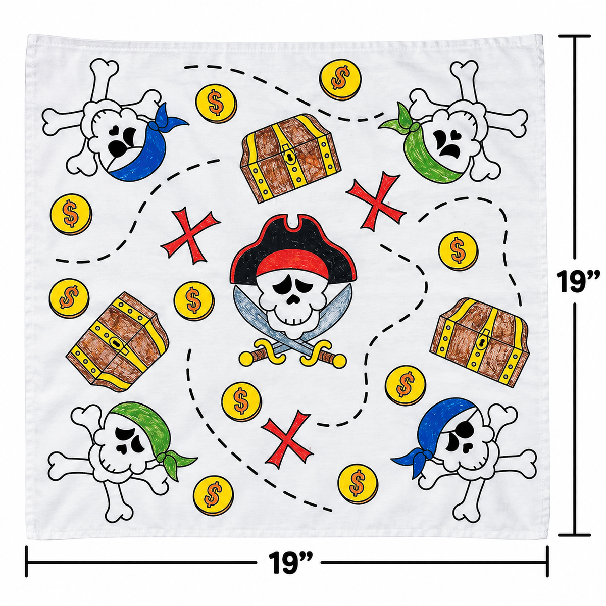 Color Your Own Pirate Bandanas (12 Pack)