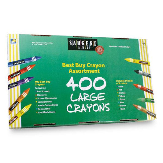 Sargent Art Large Crayons - 8 Colors (400 Pack) - EconoCrafts