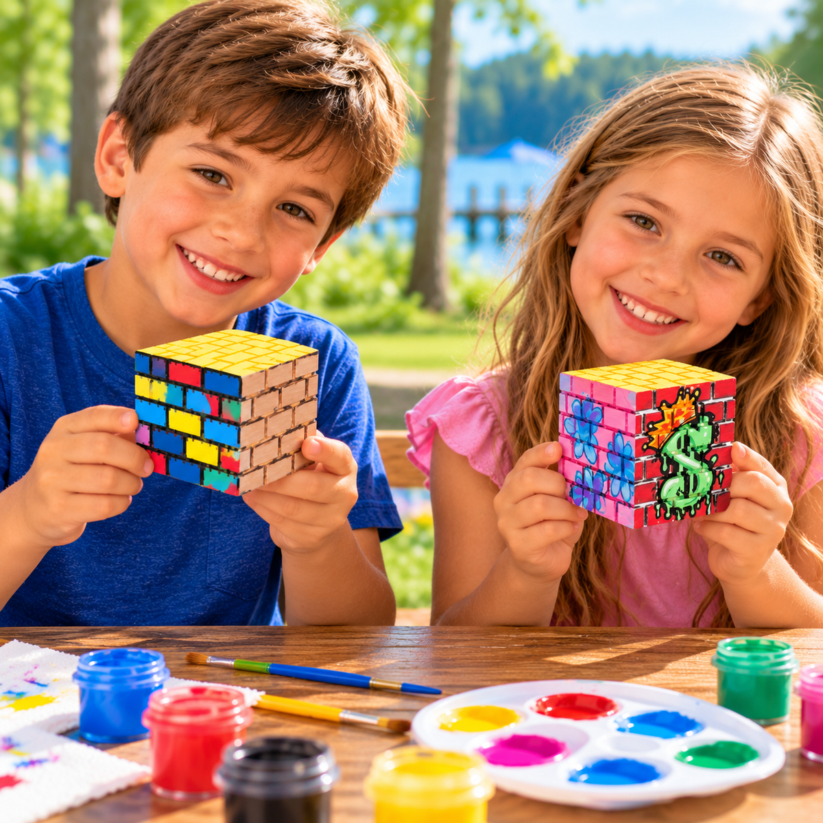 Wooden Brick Banks (12 Pack)